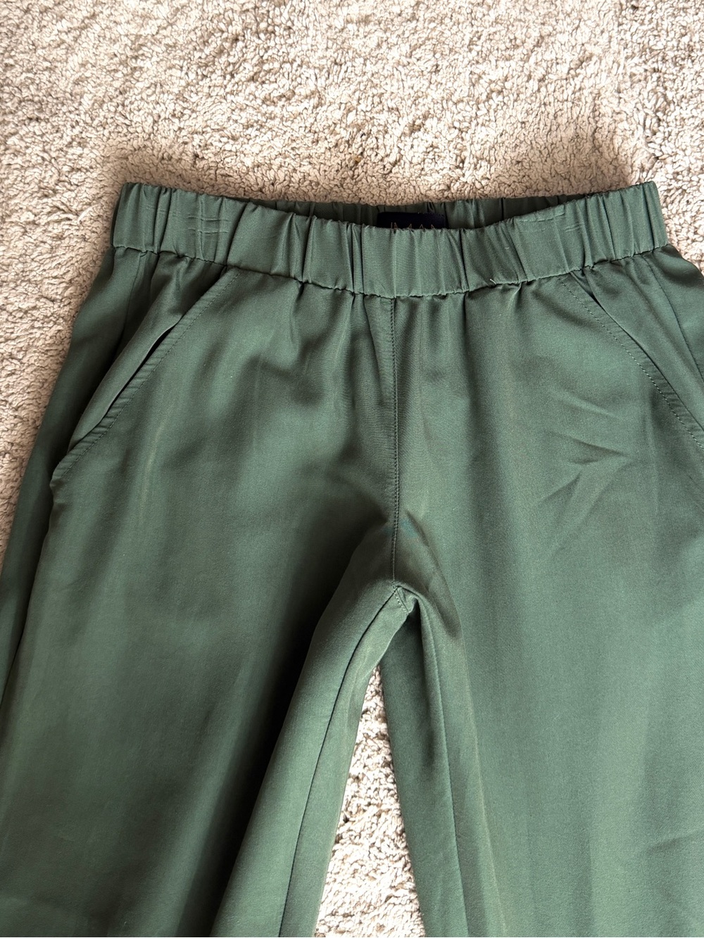 Iman Womens Olive Green Jogger Pants Size XS Small Pull On Pockets Ankle Tapered